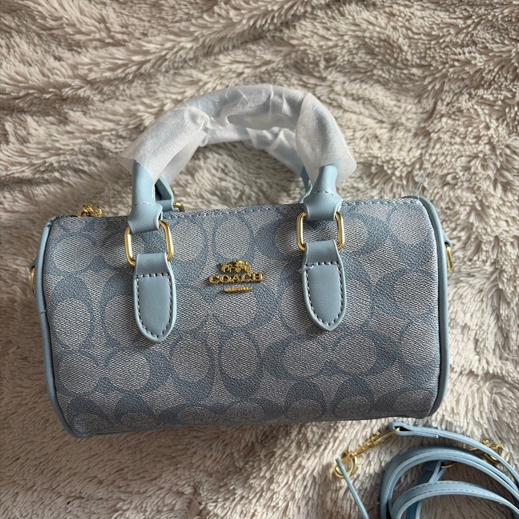 Nieuwe elegante lichtblauwe koetstas, Ophalen, Nieuw, Blauw