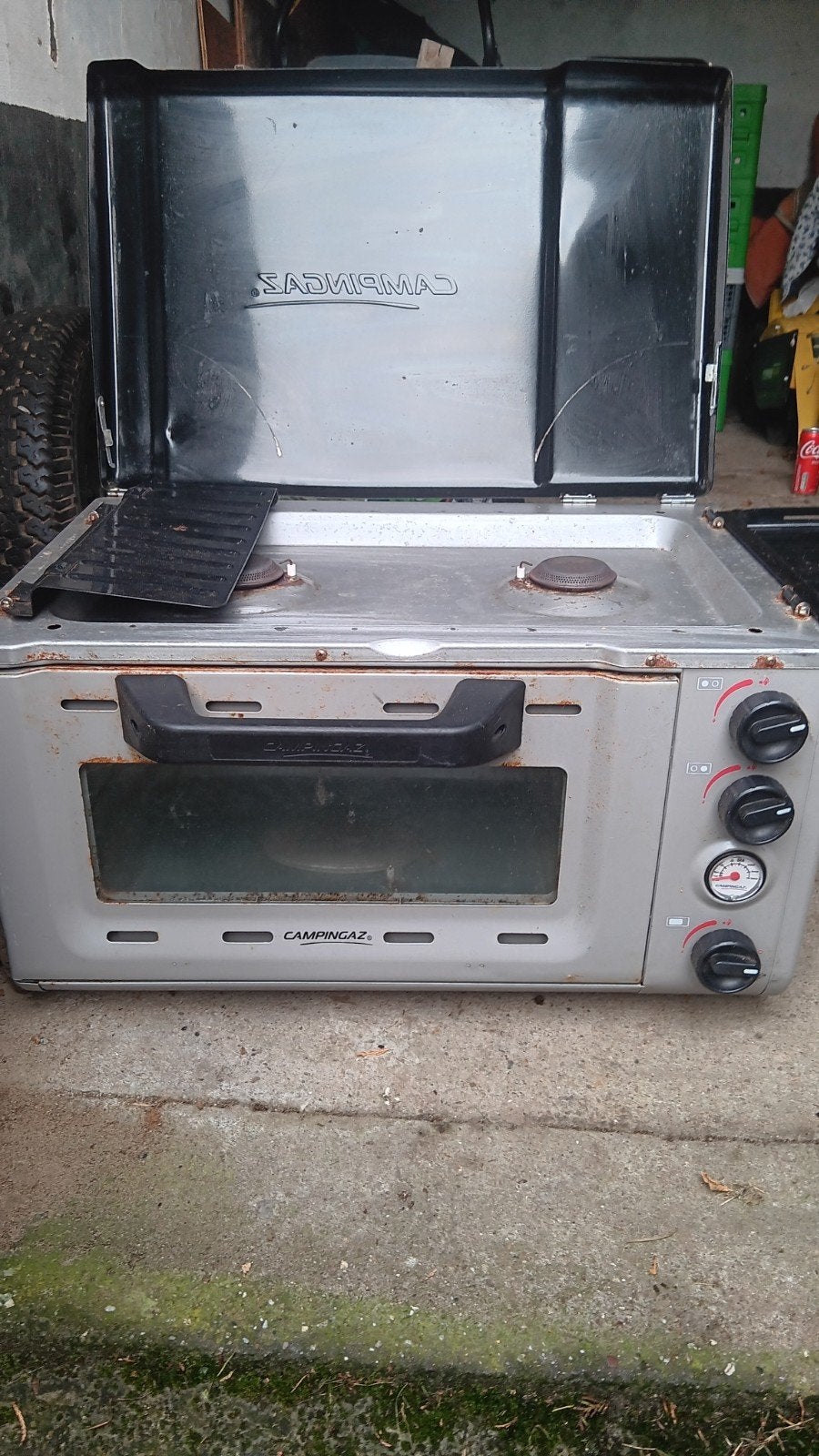 Campinggas fornuis - oven, Ophalen