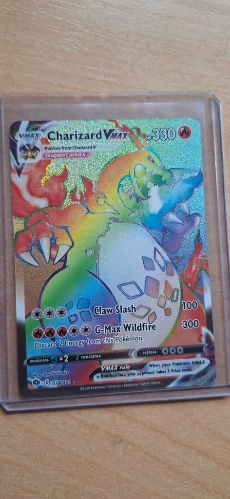 Rainbow Charizard VMAX NM, Enlèvement, Neuf, Cartes en vrac, Foil