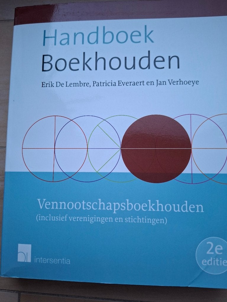 Handboek Boekhouden Vennootschaapsboekhouden, Boeken, Ophalen of Verzenden, Nieuw, Hoger Onderwijs, Intersentia