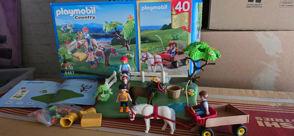 Playmobil set 5457 Ponyweide met hooiwagen, Ophalen, Zo goed als nieuw, Complete set