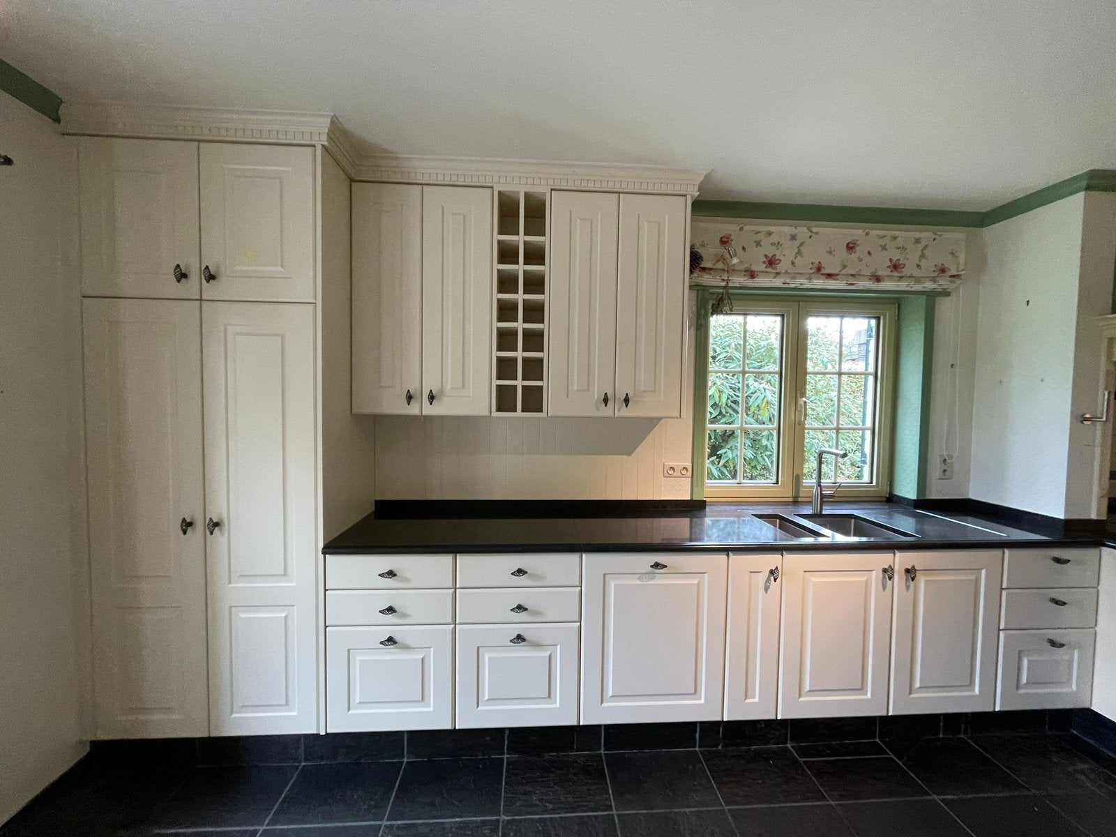 Keuken werkblad kwartscomposiet met dubbele spoelbak, Huis en Inrichting, Ophalen, Zo goed als nieuw, Zwart