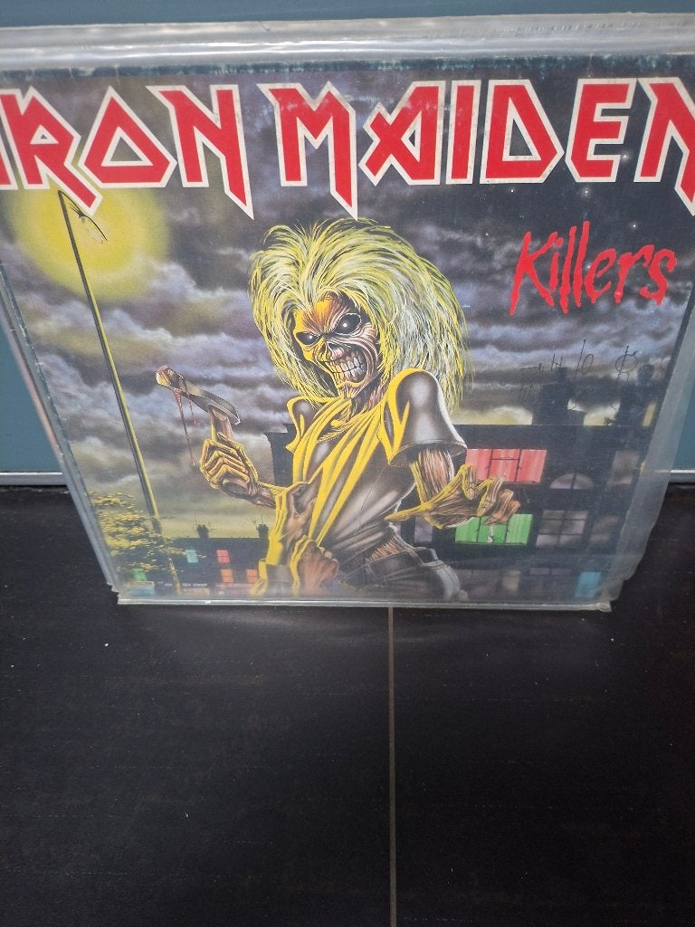 lp - iron maiden - killers, Heavy metal, Enlèvement ou Envoi, Utilisé, Housse de protection extérieure