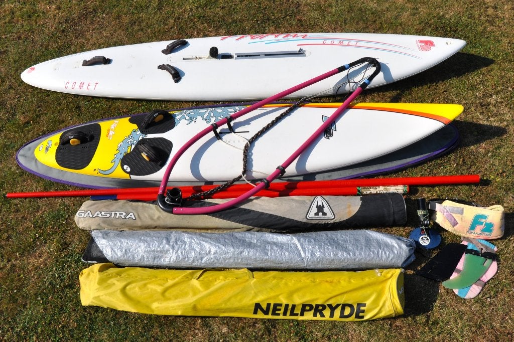 F2 Comet et F2 Ride, 3 voiles - kit prêt à l'emploi complet, Sports nautiques & Bateaux, Ensemble complet, F2, Enlèvement, Utilisé