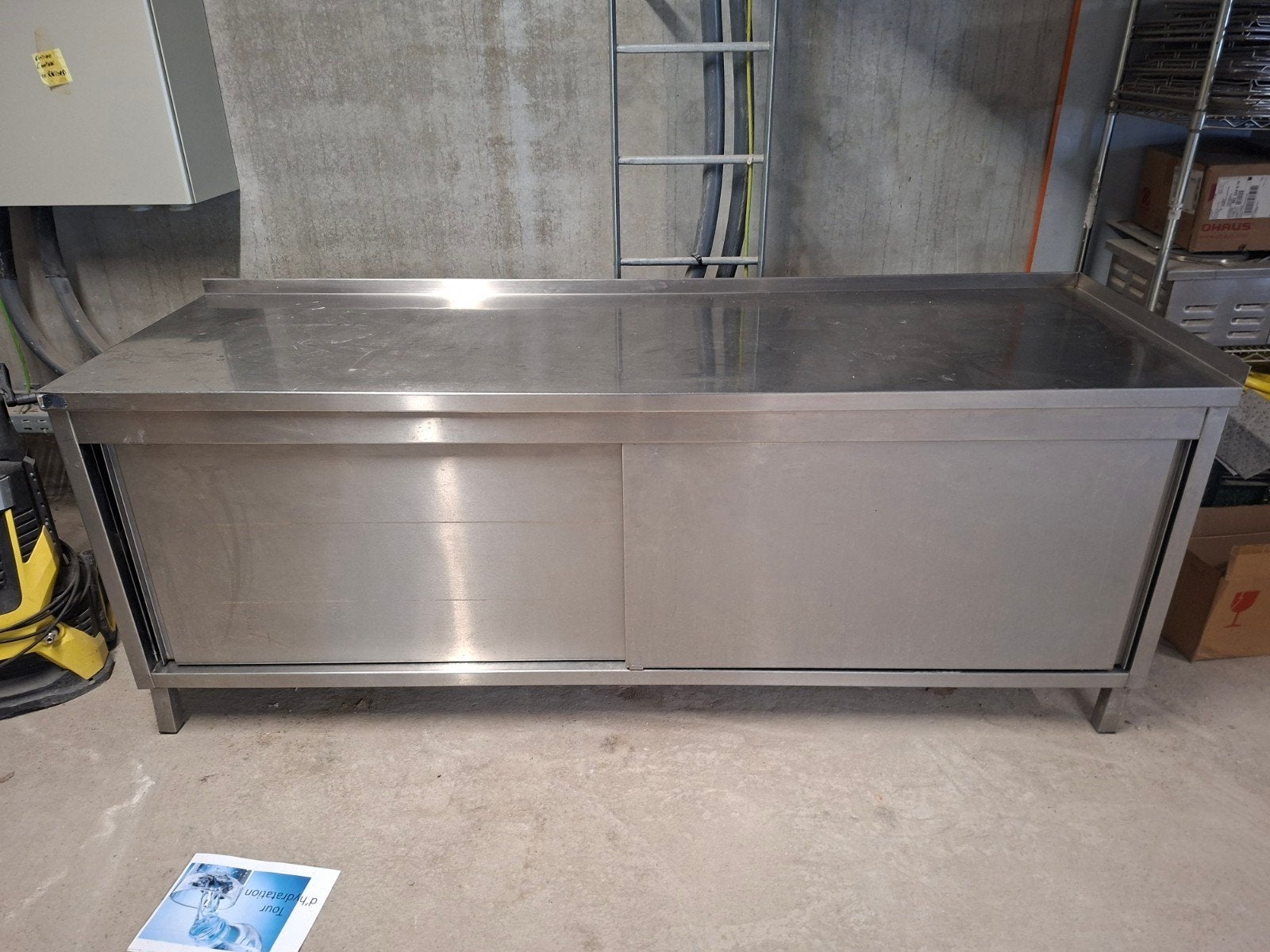Roestvrijstalen spoelbak, tafel, kast van professionele kwal, Ophalen, Gebruikt, Inox Meubilair