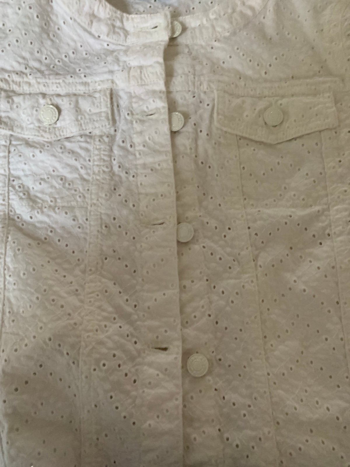 Kort wit jasje in broderie, Ophalen, Zo goed als nieuw, Wit