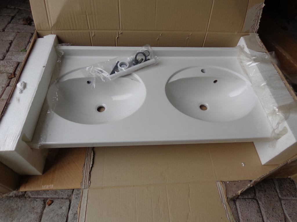 dubbele wastafel ceramic, Enlèvement, Neuf, Pierre, Lavabo