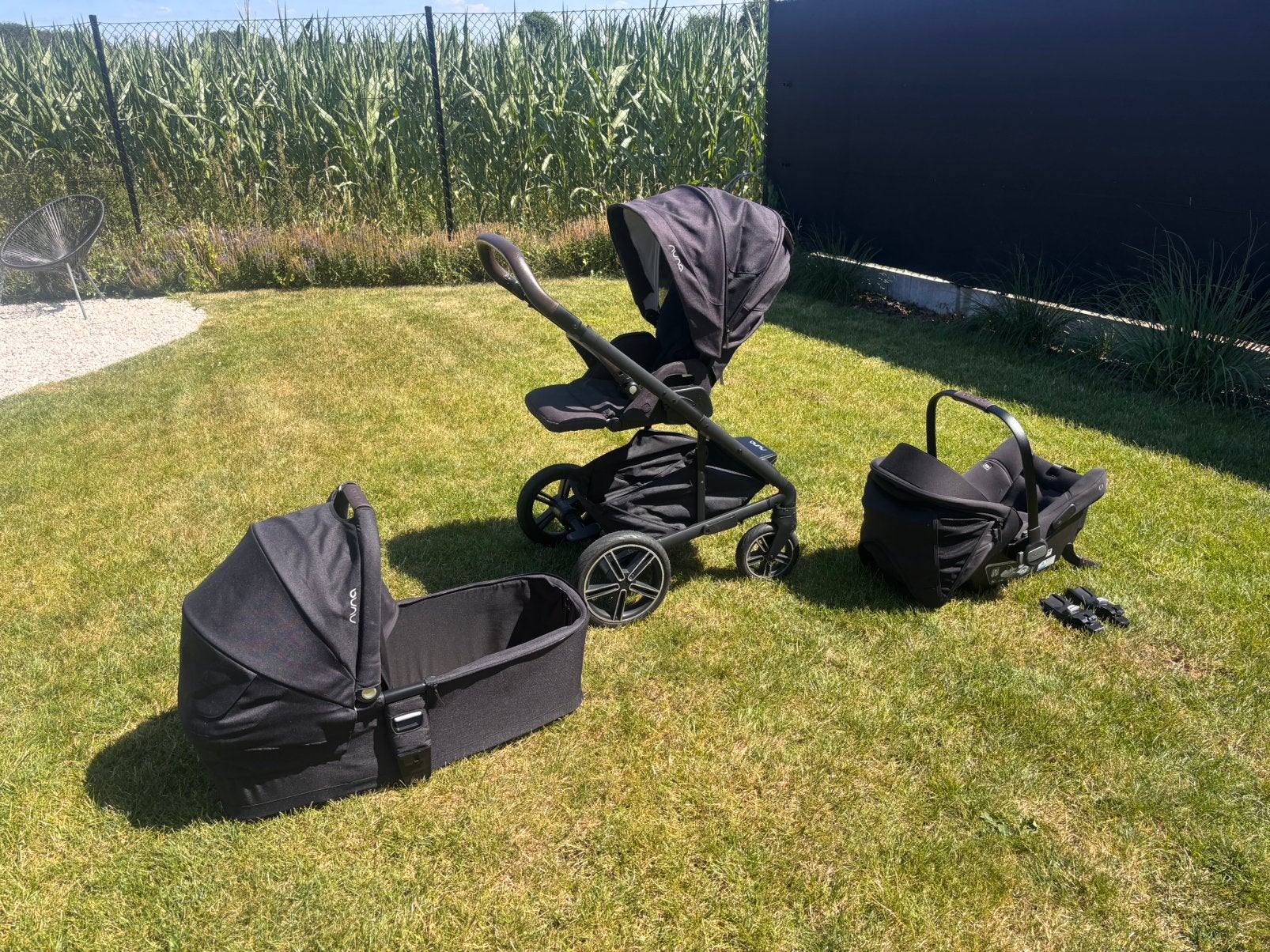 Nuna Kinderwagen 3-in-1 + Draagmand + maxi cosi isofix, Kinderen en Baby's, Ophalen, Zo goed als nieuw, Maxi-Cosi, Regenhoes