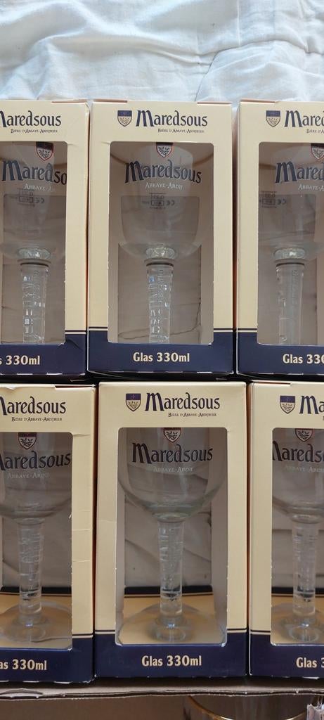 6 verres maredsous 33cl dans la boîte d origine, Enlèvement ou Envoi