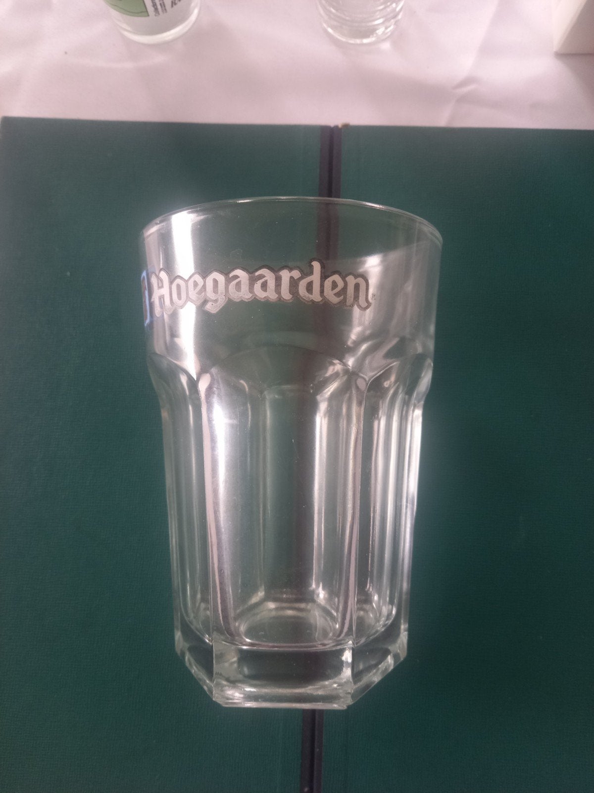 Hoegaarden glas halve liter, Verzamelen, Ophalen of Verzenden, Gebruikt, Bierglas
