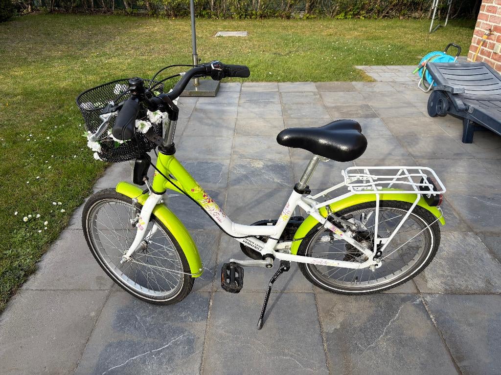 B-Bike Meisjesfiets 20 inch Limegroen/Wit Met versnellingen, Ophalen, Gebruikt, Versnellingen, BNB Bike