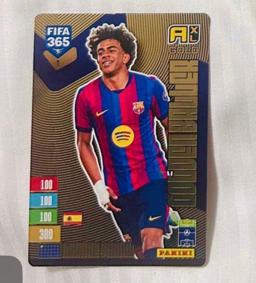 Panini fifa 365 2027 golden baller 7 Lamina Yamal, Ophalen of Verzenden, Nieuw, Plaatje
