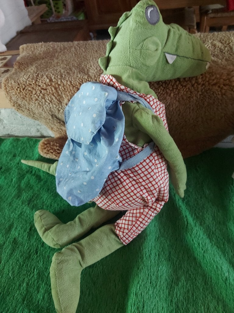 Knuffel Fabler Krokodil met draagzakje, Ophalen, Blauw