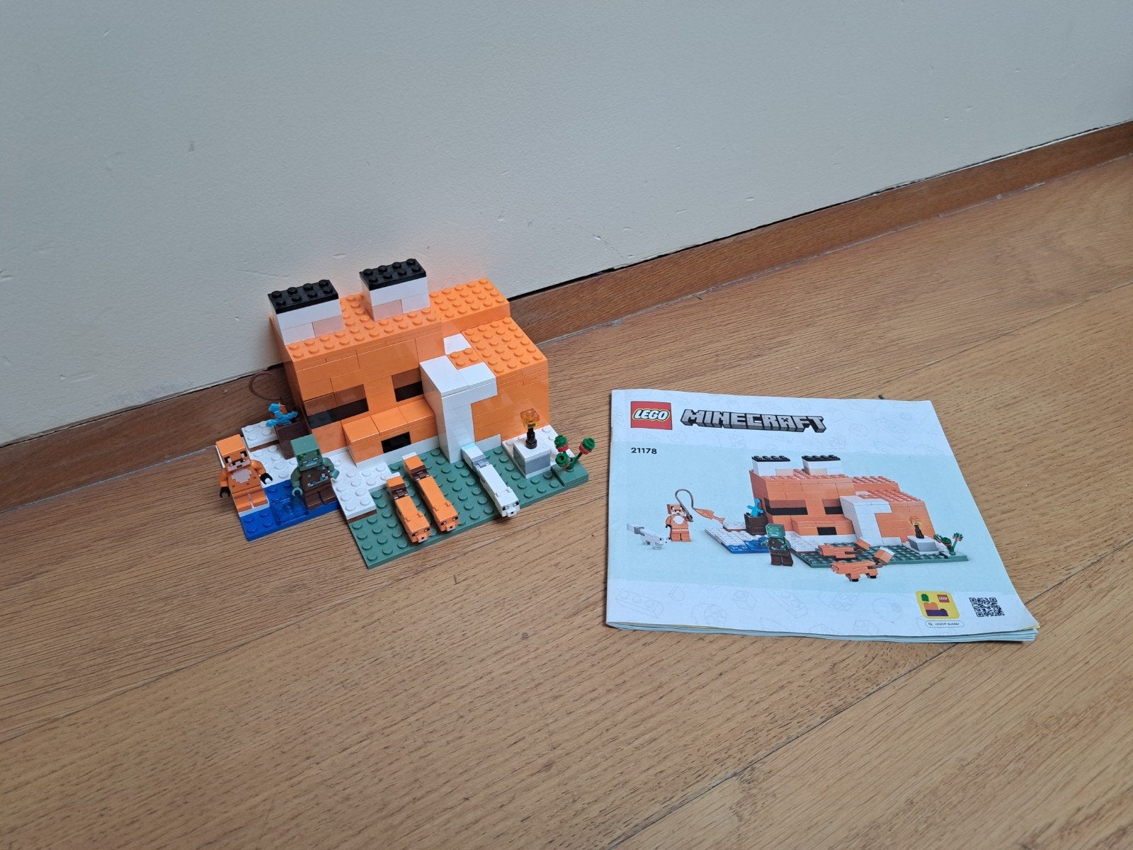lego minecraft vossenhol 21178, Kinderen en Baby's, Ophalen, Minecraft, Lego, Zo goed als nieuw
