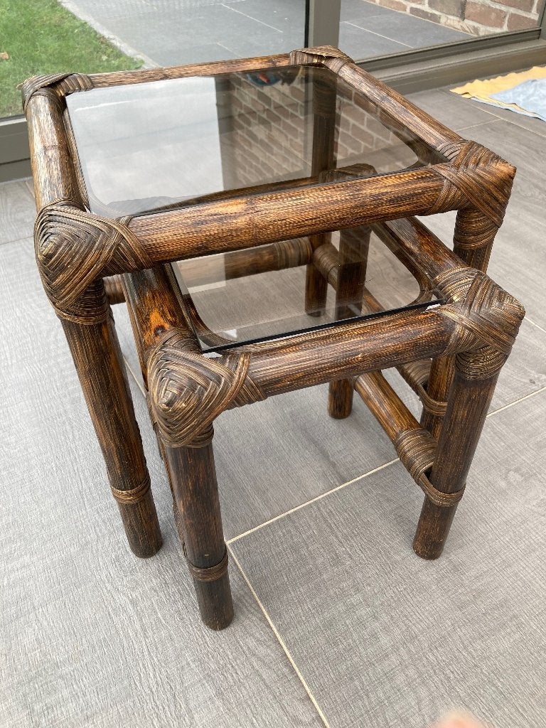Tables gigognes, Maison & Meubles, Moins de 55 cm, Carré, Verre, Enlèvement