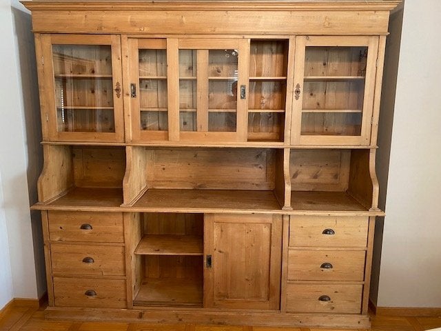 Tweedelige buffetkast, Huis en Inrichting, Kasten | Buffetkasten, Ophalen, Gebruikt, 200 cm of meer, Met lade(s)