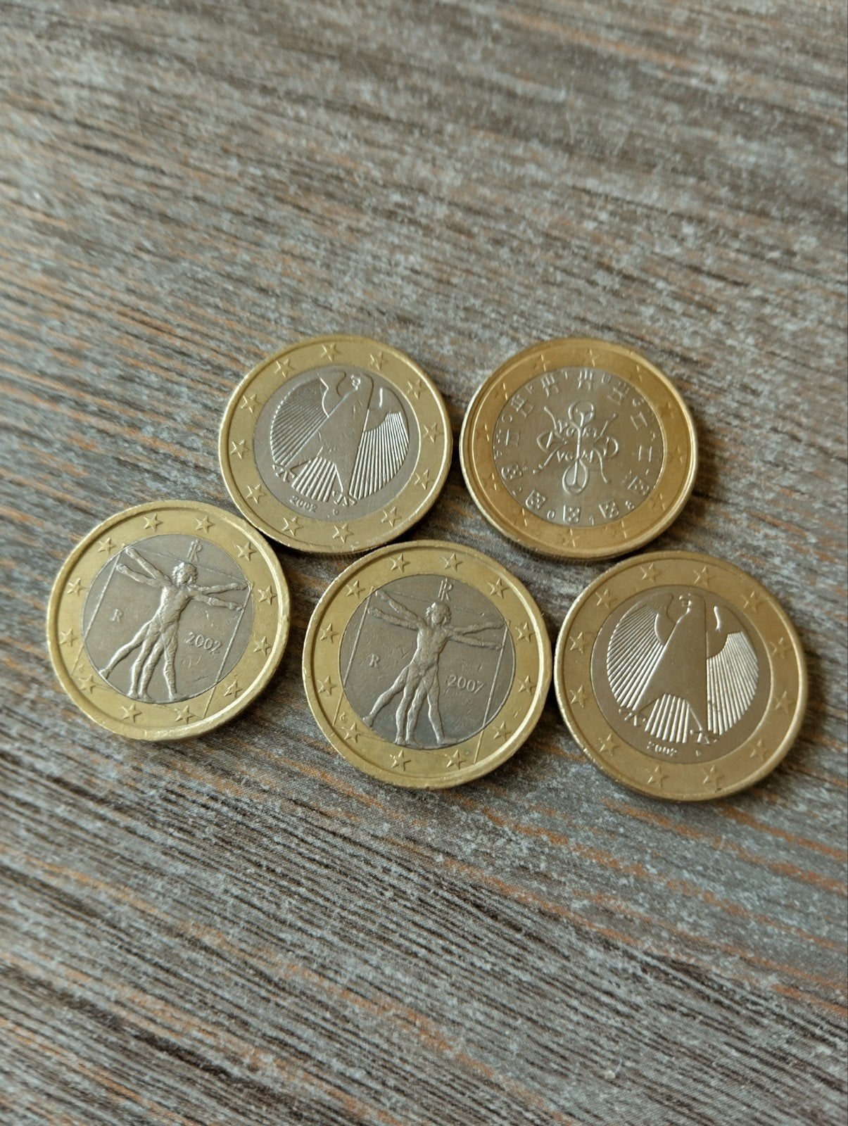 lots de 5 pièces de 1 euros, Enlèvement ou Envoi