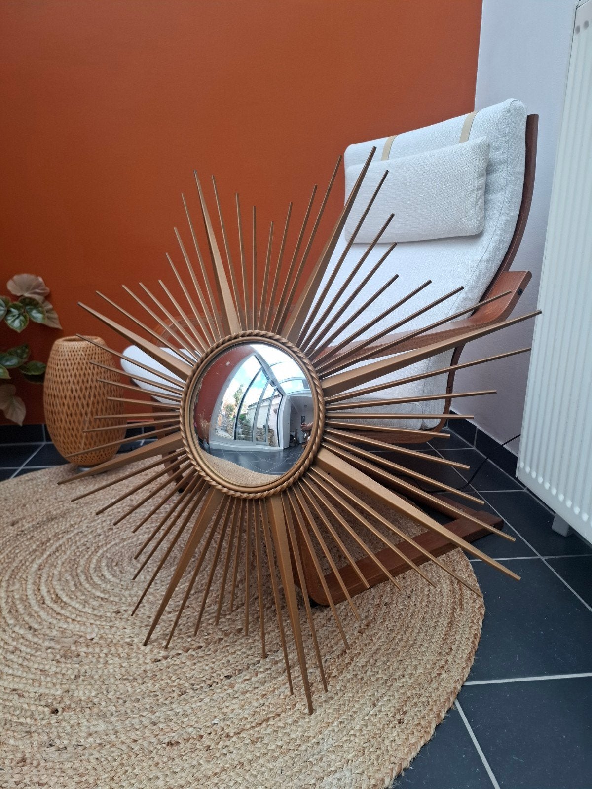 miroir soleil XL 90cm chaty vallauris verre convexe 24cm., Enlèvement ou Envoi