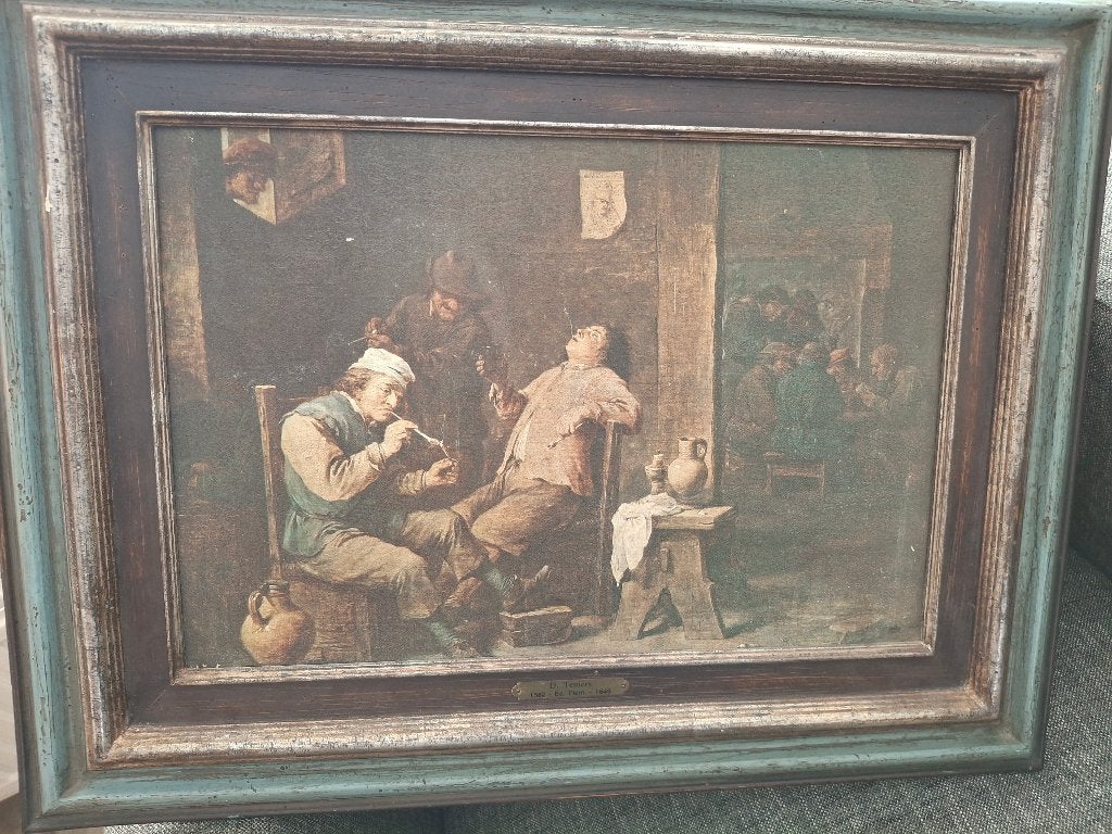 Teniers kader, Antiek en Kunst, Ophalen, Print, Doek