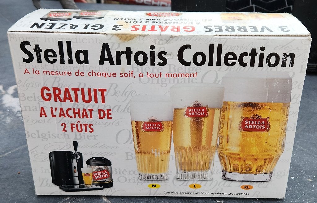 Stella Artois: 25cl ribbeke, 33cl ribbeke en 50cl pot, Ophalen of Verzenden, Nieuw, Glas of Glazen, Stella Artois