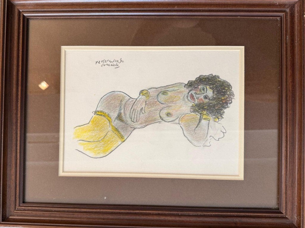 Corneille  Potloodtekening  Vrouwelijk naakt, Ophalen, Gedateerd, Papier