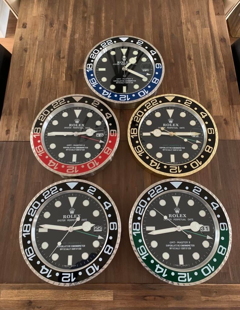 Rolex wandklokken nieuw! INCL vergrootglas, Huis en Inrichting, Verzenden, Zo goed als nieuw, Wandklok