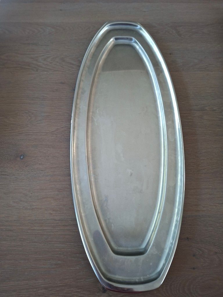 grand plat ovale en acier inoxydable, Vintage, Enlèvement, Utilisé, Balance ou Balances