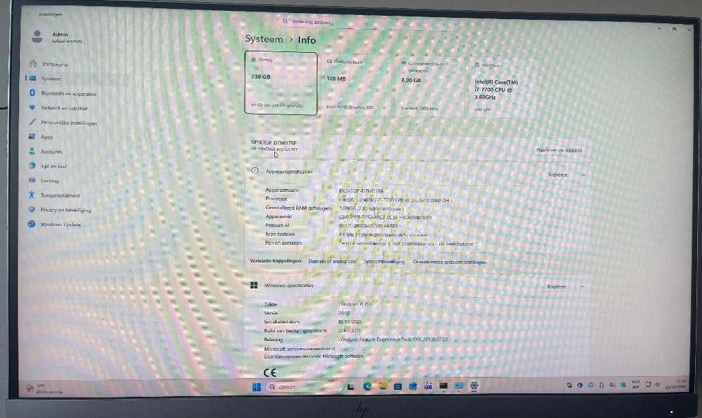 HP Elitedesk 800 G3 SFF, Computers en Software, Hp, 8 GB, Ophalen of Verzenden, SSD