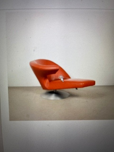 « Fauteuil Leolux Parabolica Design en cuir rouge », Maison & Meubles, Enlèvement, Ergonomique, Comme neuf, Rouge