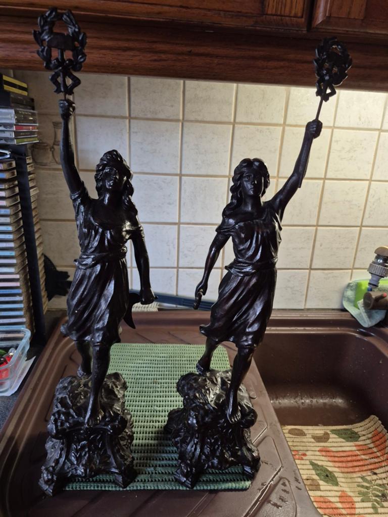 Garnituur beelden, Antiek en Kunst, Ophalen, Brons