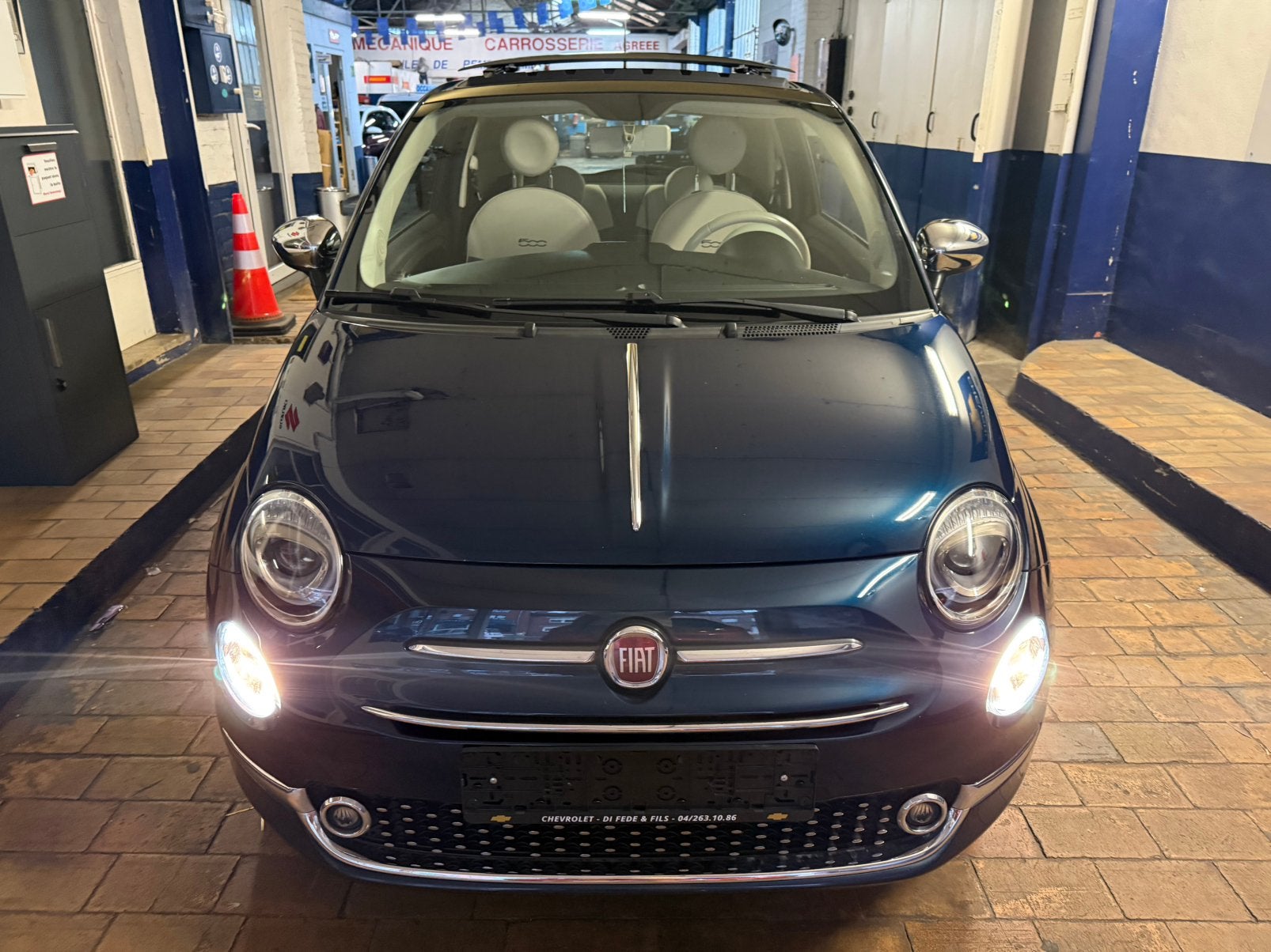 Fiat 500 1.2i 2018 panoramadak GPS Airco, Auto's, Fiat, Voorwielaandrijving, 4 zetels, Stof, Euro 6