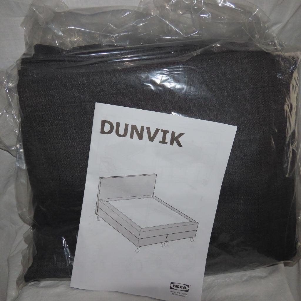 NIEUW: IKEA DUNVIK Hoes voor Hoofdbord Donkergrijs 180 cm, Neuf, Gris, Enlèvement, 180 cm