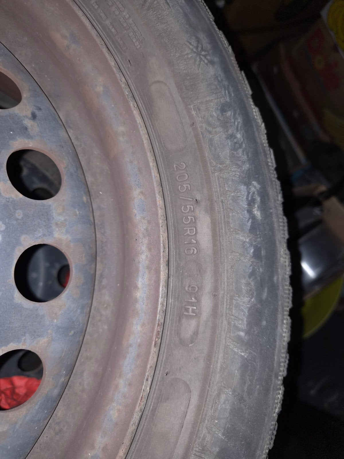 winter banden met velg, Ophalen