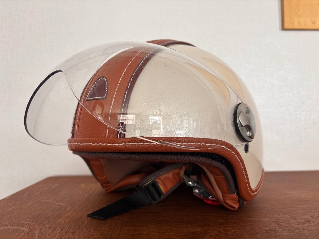 Helmo Milano Pelle Dura jethelm in maat M, Motoren, Kleding | Motorhelmen, Overige merken, M, Dames, Jethelm