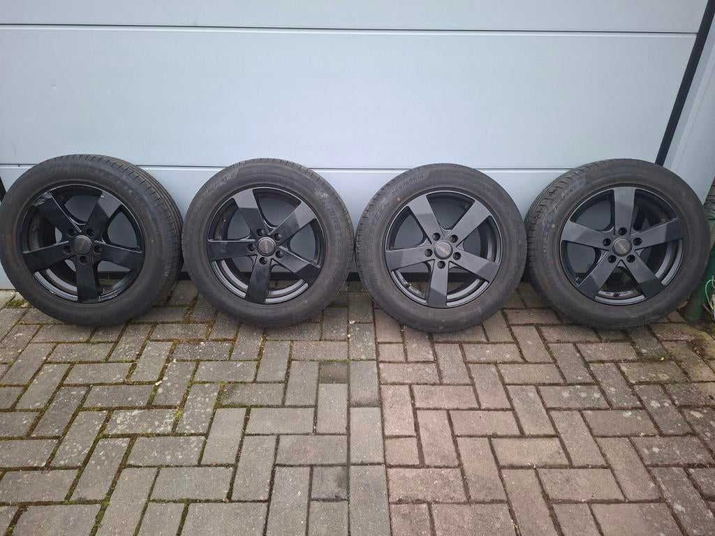 Zomerbanden en velgen 205/60R16, Ophalen, Gebruikt, 16 inch, 205 mm