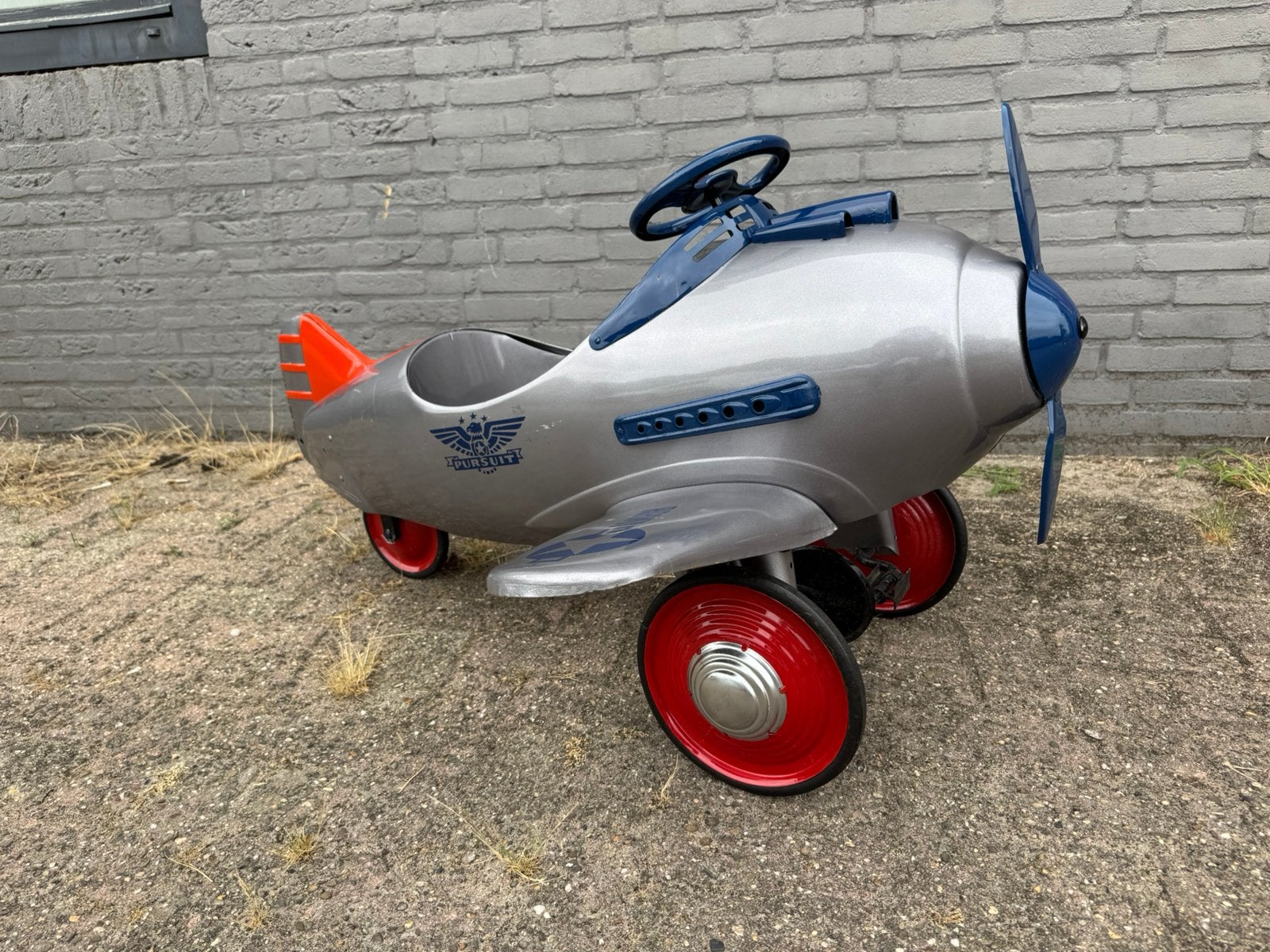 Vitntage Trapvliegtuig - pedalcar, Antiek en Kunst, Ophalen