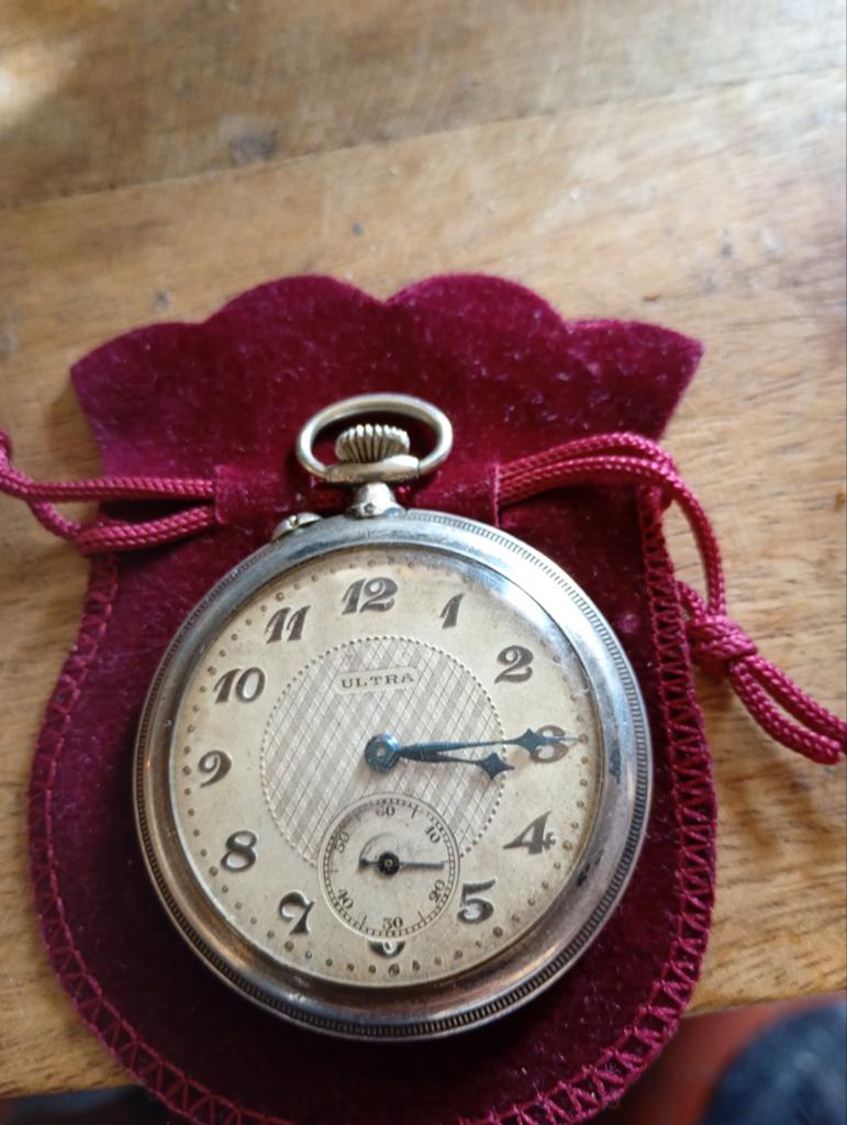Zakhorloge ultra vintage 1937 jaar gegraveerd bine, Ophalen, Zakhorloge
