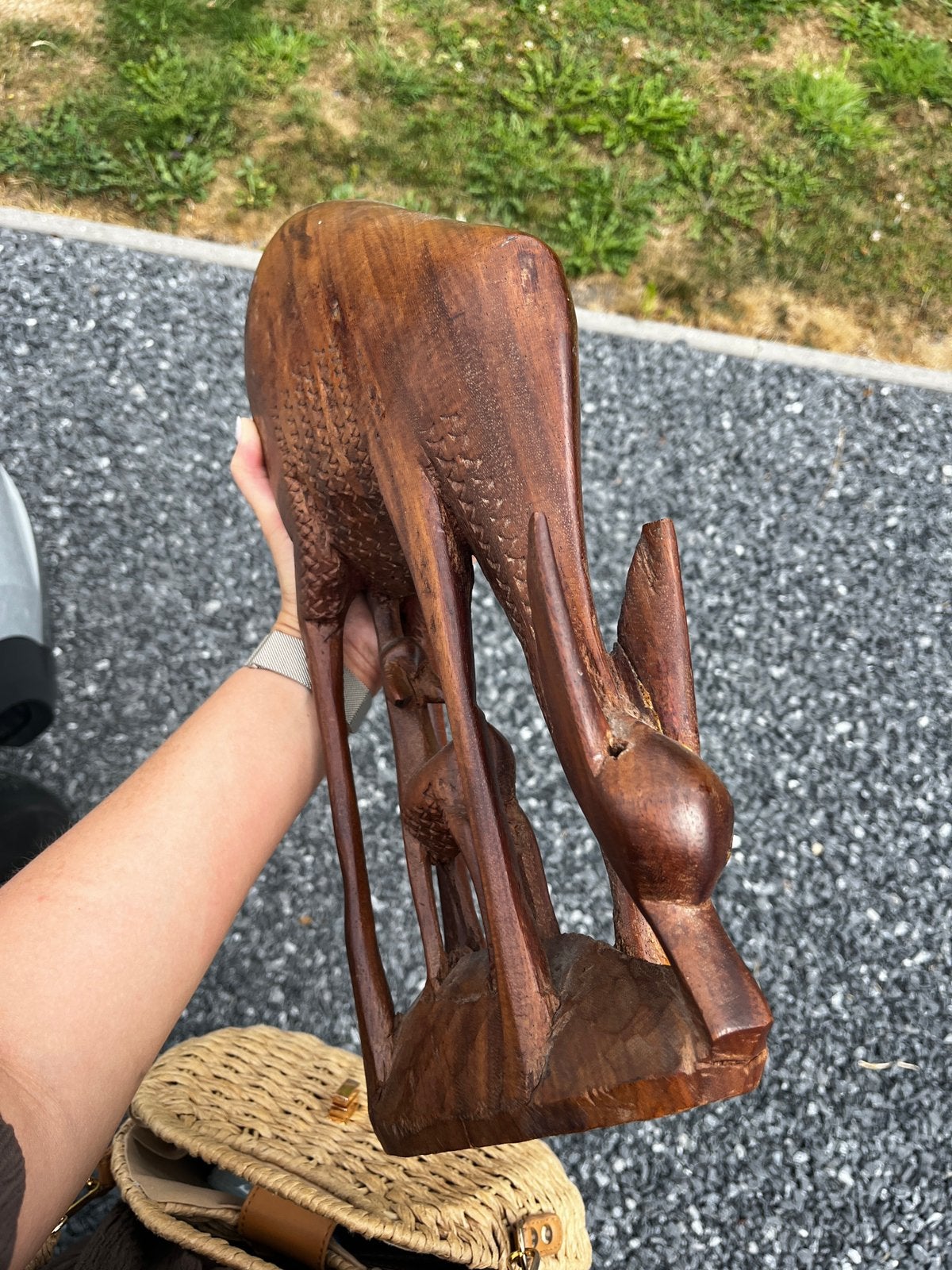 Vintage handgesneden beeld, Antiek en Kunst, Kunst | Beelden en Houtsnijwerken, Ophalen, Beeld