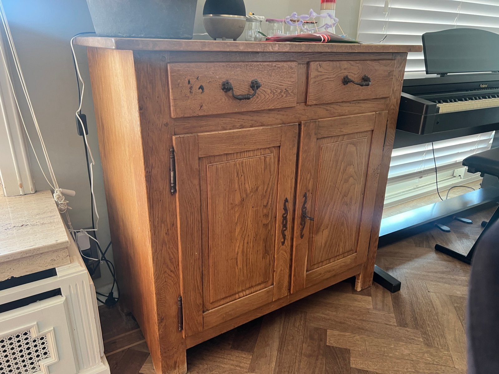 Eiken commode, Ophalen, Gebruikt, Met deur(en), Klassiek