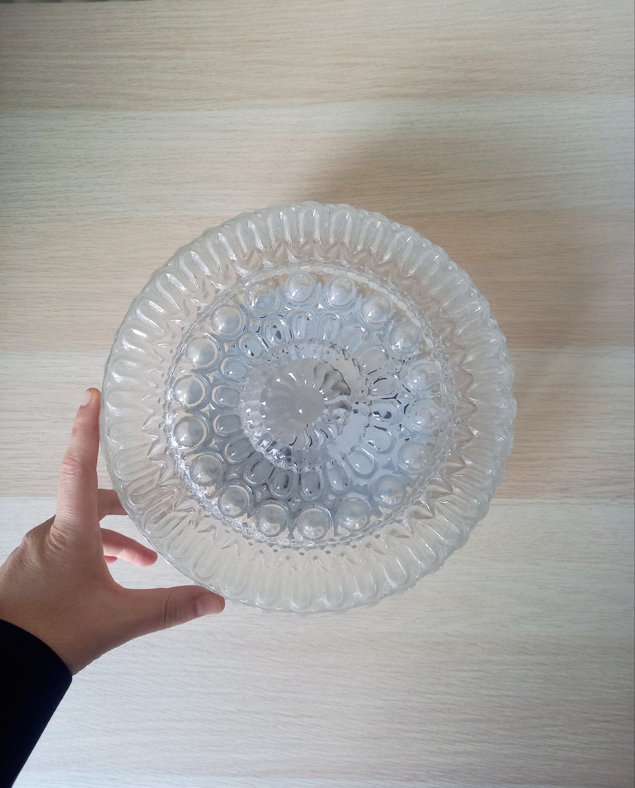 Vintage wand- of plafondlamp uit glas (jaren '70), Huis en Inrichting, Ophalen, Inclusief lichtbron, Vintage, Meerkleurig