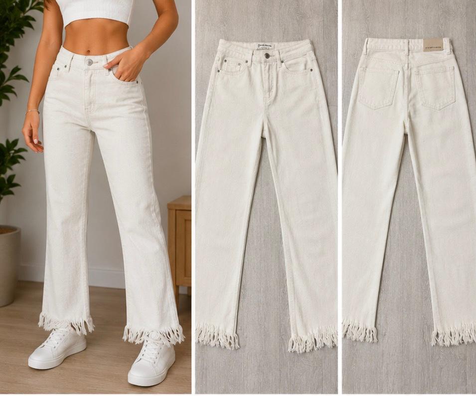 Jeans blanc stradivarius neuf taille 34, Kleding | Dames, Broeken en Pantalons, Ophalen of Verzenden, Zo goed als nieuw, Wit