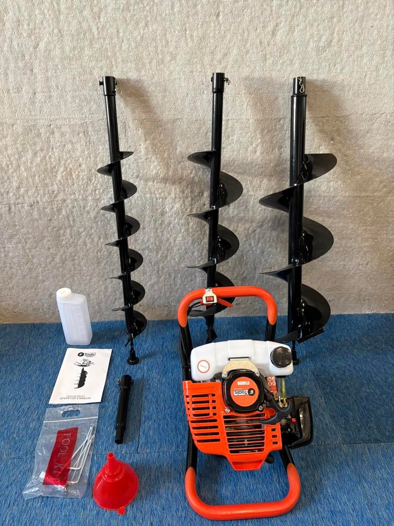 Nieuwe benzine grondboor met 3 boren en verlengstuk, Tuin en Terras, Ophalen, Nieuw, Grondboor