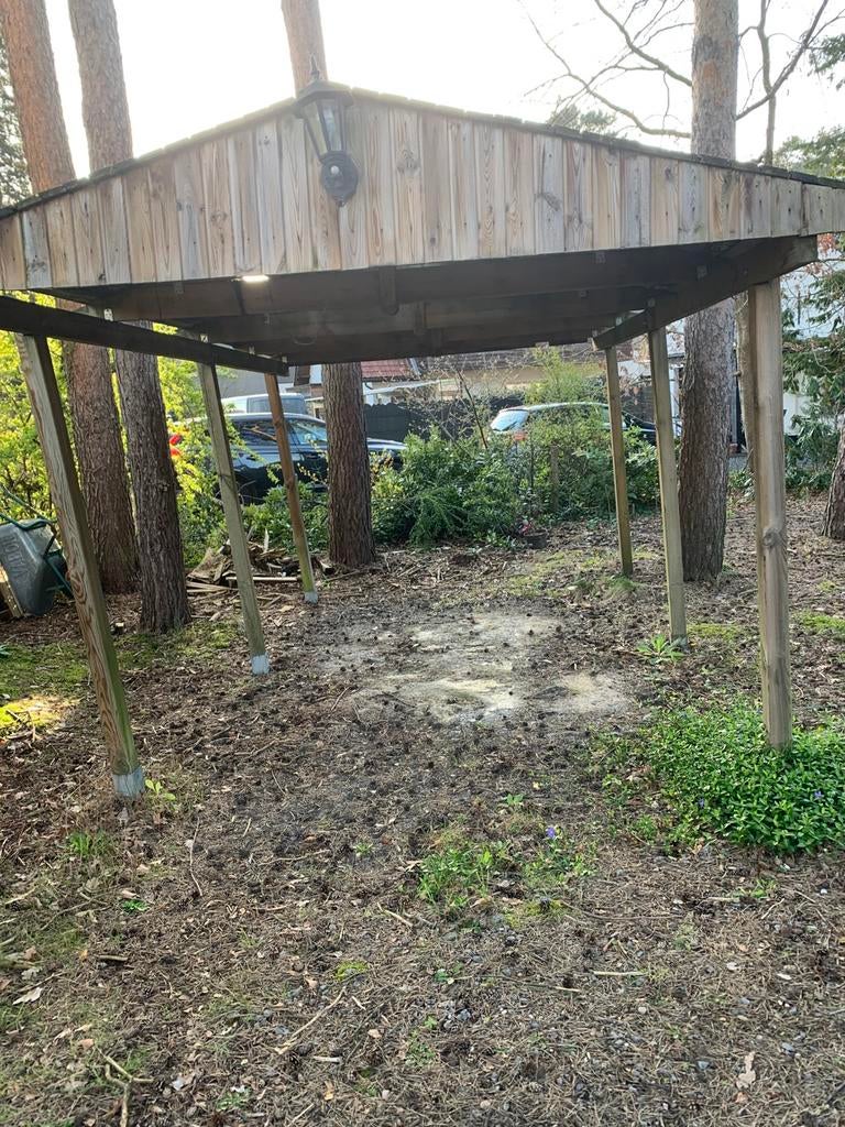 Car port 6x3m in grenen hout of tuinhuis basis, Tuin en Terras, Overkappingen, Ophalen, Gebruikt, Carport