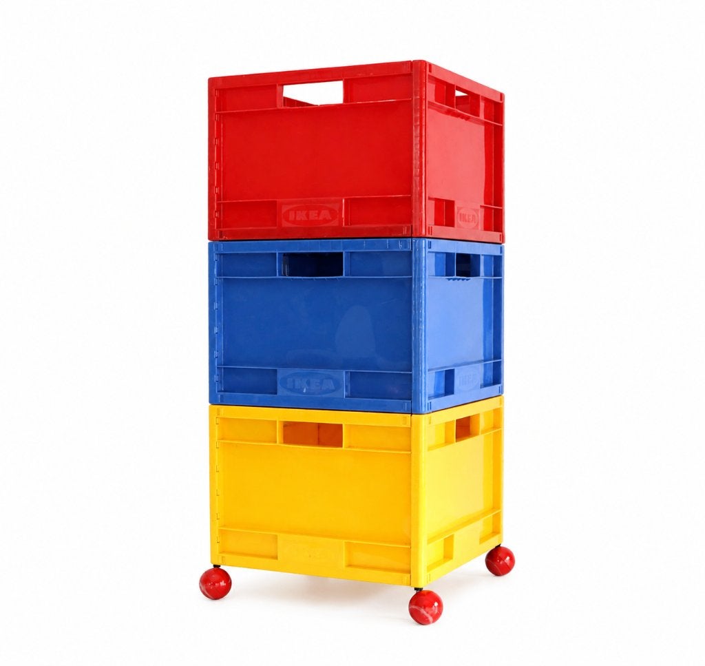 3 vintage IKEA Märd opbergkratten uit de jaren 80/90, Antiek en Kunst, Ophalen