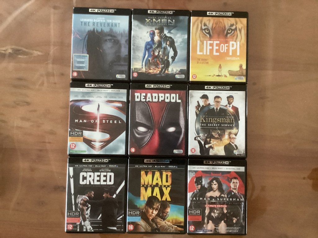 Lotje van 9 ultra HD blu-ray4K films, Nederlands, 4K Ultra HD Blu-ray, Nederlands, Ophalen of Verzenden