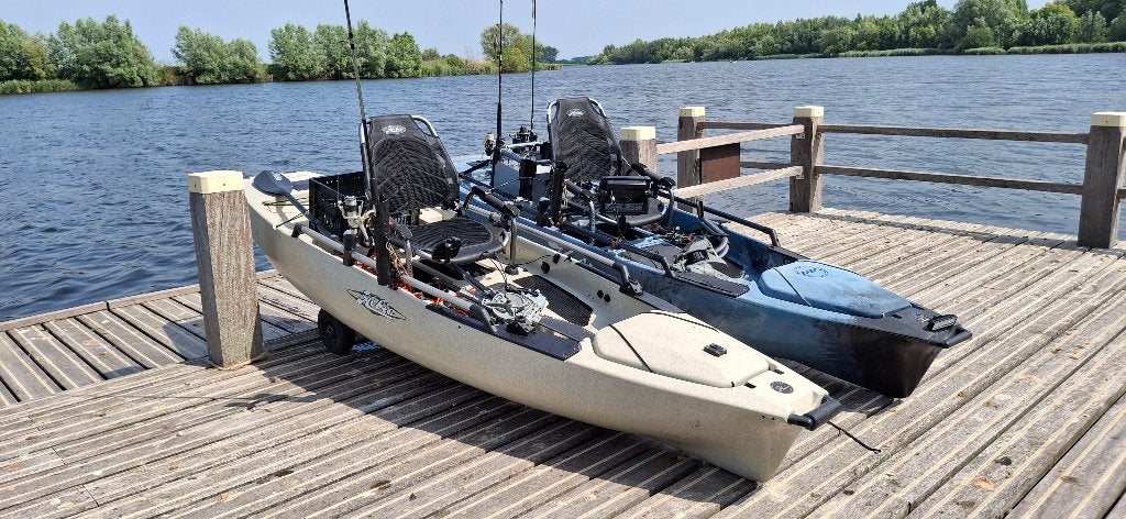 Hobie Pro Angler 12 met mirage drive 180. (Dune), Watersport en Boten, Ophalen, Gebruikt, 1-persoons