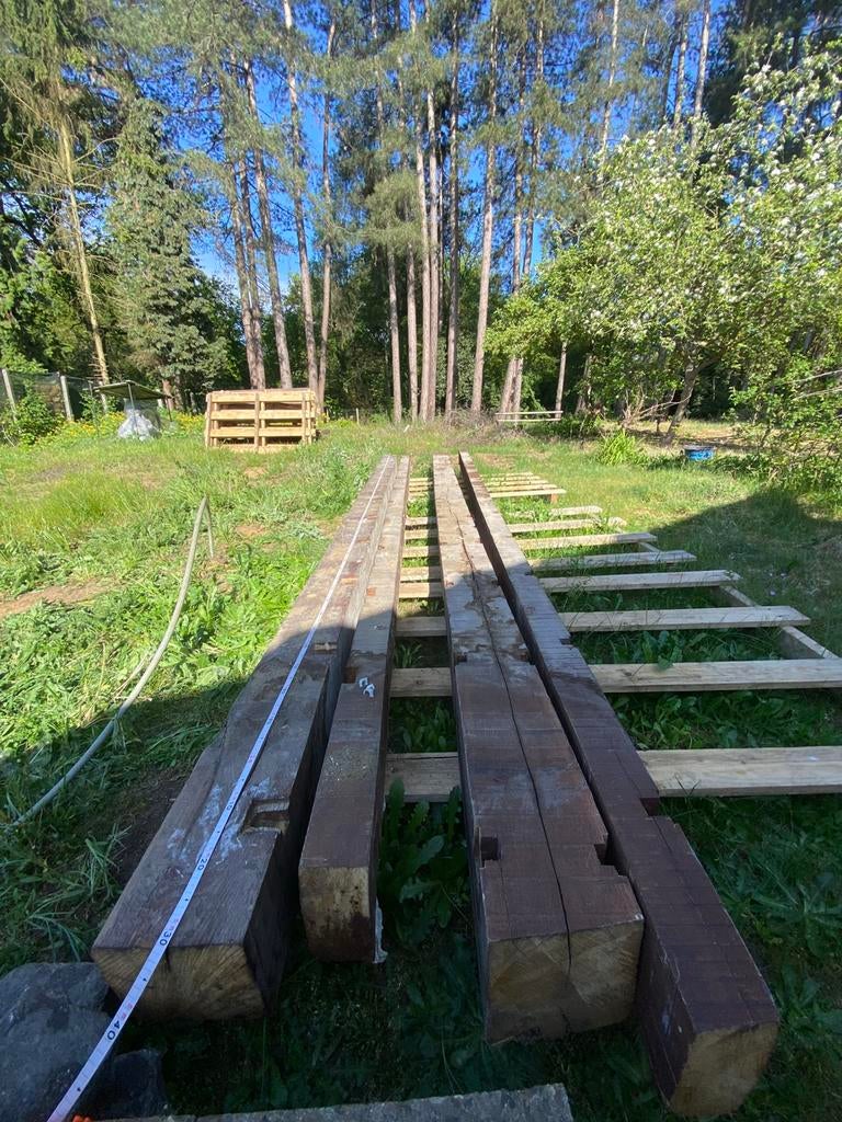 Massieve balken (uit oud vals plafond), Enlèvement, Utilisé, 250 cm ou plus, Poutres