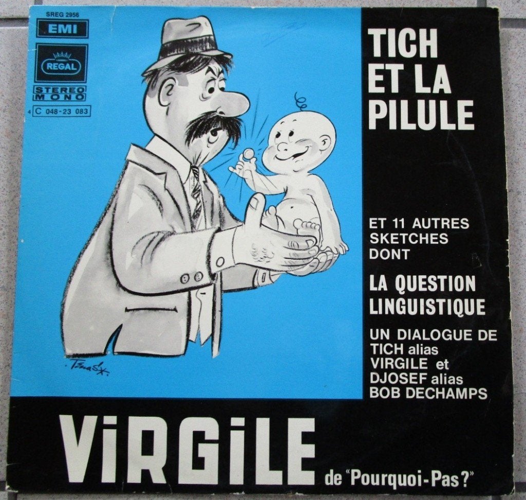 Vinylplaat met sketchen in het brussels en waals dialect, Cd's en Dvd's, Vinyl | Overige Vinyl, Gebruikt, LP, Beschermende buitenhoes