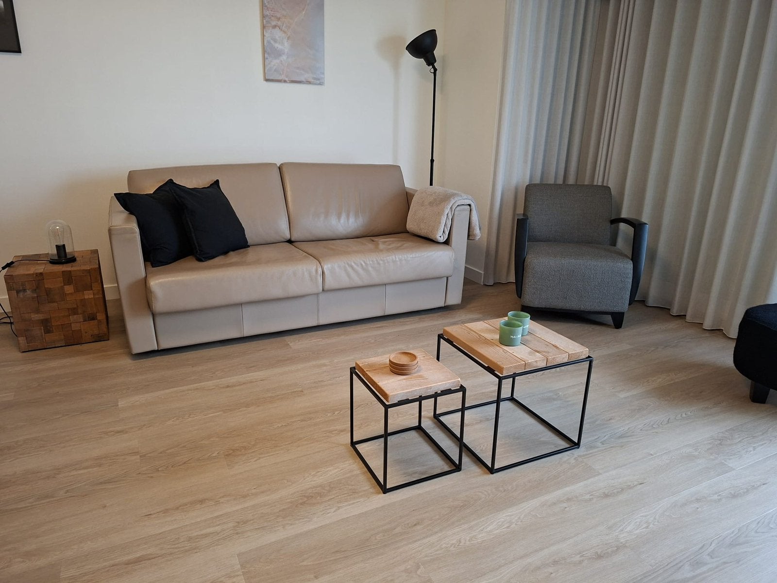 Slaapbank in leder, Ophalen, Gebruikt, Leer