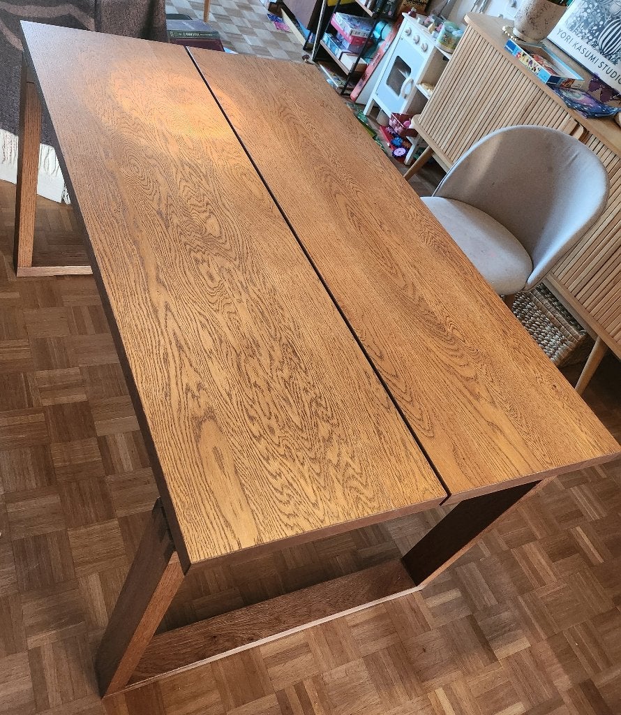 Tafel, eikenfineer bruin gebeitst MÖRBYLÅNGA (Ikea), Huis en Inrichting, Tafels | Eettafels, 100 tot 150 cm, Eikenhout, 50 tot 100 cm